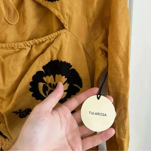 160 New Tularosa Keelan Dress Size Medium Color Yellow Black - Picture 4 of 9